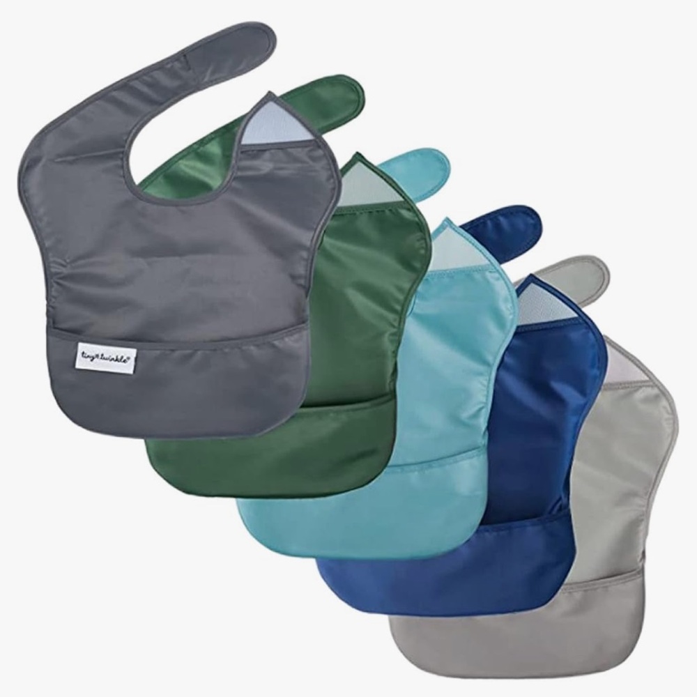 ✨BNWT - Tiny Twinkle Mess-Proof Baby Bib - Waterproof Bib for Baby Boy - 5 Pack✨